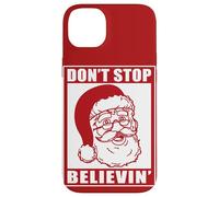 Don't Stop Believing Adultos Navidad Santa Claus Holidays Vibe Carcasa para iPhone 14 Plus