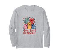 Don't Stop The Mewsic, Gatos Coloridos Amantes de la música Manga Larga