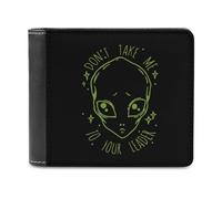 Don't Take Me to Your Leader - Cartera plegable para hombre con tarjetero de cuero