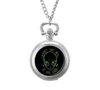 Don't Take Me to Your Leader - Reloj de bolsillo vintage con colgante de aleación, collar de regalo para hombres y mujeres, Estilo plateado, talla única