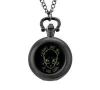 Don't Take Me to Your Leader - Reloj de bolsillo vintage con colgante de aleación, collar de regalo para hombres y mujeres, Estilo negro, talla única