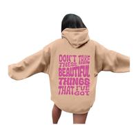 Don'T Take These Beautiful Things That I'Ve Got - Sudaderas casuales para mujer, ajuste holgado, con letras personalizadas, lindas y modernas con capucha, suéteres gráficos Workou Western Cool, caqui