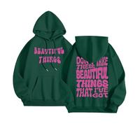 Don'T Take These Beautiful Things That I'Ve Got - Sudaderas con capucha para mujer, cómodas con capucha, ligera, ajuste holgado, gráfico de moda, casual, tops góticos esenciales, verde oscuro, S