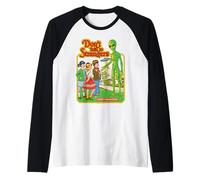 Don't Talk to Strangers Alien UFO Retro Funny Adult Humor Camiseta Manga Raglan