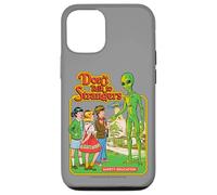 Don't Talk to Strangers Alien UFO Retro Funny Adult Humor Carcasa para iPhone 12/12 Pro