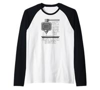 Don't Talk Until First Layer Is Down 3D Printing Funny Camiseta Manga Raglan