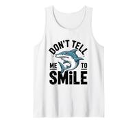 Dont Tell Me to Smile Funny Hammerhead Shark Frunciendo el Ceño Broma Camiseta sin Mangas
