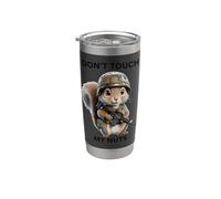 Don't Touch My Nuts Linda ardilla con traje militar Vaso térmico de acero inoxidable de doble pared