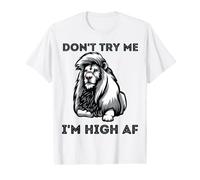 Don't Try Me I Am High AF Labios Beso Lengua Hierba Hombres Mujeres Camiseta gráfica económica