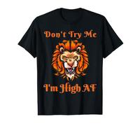 Don't Try Me I Am High AF Labios Beso Lengua Hierba Hombres Mujeres Camiseta gráfica económica