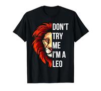Don't Try Me I'm A Leo King Lion Birthday Lions Hombres Niño Niña Camiseta gráfica económica, Hombre, Negro, L