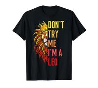 Don't Try Me I'm A Leo King Lion Birthday Lions Hombres Niño Niña Camiseta gráfica económica, Hombre, Negro, M