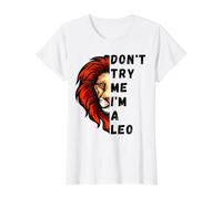Don't Try Me I'm A Leo King Lion Birthday Lions Hombres Niño Niña Camiseta gráfica económica, Mujer, Blanco, XS