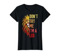 Don't Try Me I'm A Leo King Lion Birthday Lions Hombres Niño Niña Camiseta gráfica económica, Mujer, Negro, L