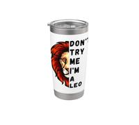 Don't Try Me I'm A Leo King Lion Birthday Lions Hombres Niño Niña Vaso térmico de acero inoxidable de doble pared