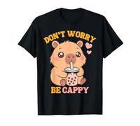 Don't Worry Be Cappy Funny Capybara Drinks Boba Tea Kids Camiseta