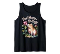 Dont Worry... Be Capy Capybara Niñas Niños Niños Mujeres Camiseta sin Mangas
