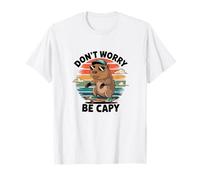 Don't Worry Be Capy Cool Capybara Skate Tee Capibara Camiseta
