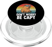 Don't Worry Be Capy, divertido y lindo carpincho, animal retro de verano PopSockets PopGrip para MagSafe