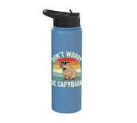 Don't Worry Be Capy - Funny Capybara Stainless Steel Insulated Water Bottle