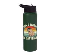 Don't Worry Be Capy - Funny Capybara Stainless Steel Insulated Water Bottle