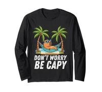 Don't Worry Be Capy Funny Capybara Summer Retro Beach Manga Larga