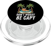 Don't Worry Be Capy Funny Capybara Summer Retro Beach PopSockets PopGrip para MagSafe