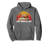 Dont Worry Be Capy Funny Vintage Capybara Hombres Niños Mujeres Sudadera con Capucha, Unisex para Adultos, Asfalto, XXL
