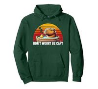 Dont Worry Be Capy Funny Vintage Capybara Hombres Niños Mujeres Sudadera con Capucha, Unisex para Adultos, Verde Bosque, XL
