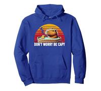 Dont Worry Be Capy Funny Vintage Capybara Hombres Niños Mujeres Sudadera con Capucha, Unisex para Adultos, Azul Real, XL