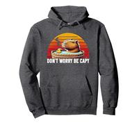Dont Worry Be Capy Funny Vintage Capybara Hombres Niños Mujeres Sudadera con Capucha, Unisex para Adultos, Jaspeado Oscuro, S