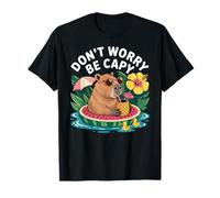 Don't Worry Be Capy Women Boys Kids Funny Capybara Rodents Camiseta