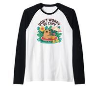 Don't Worry Be Capy Women Boys Kids Funny Capybara Rodents Camiseta Manga Raglan