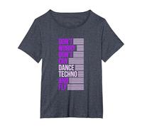 Don't Worry Don't Cry Dance Techno and Fly - Rave Music Camiseta, Mujer Tallas Grandes, Azul Jaspeado, 1XL Grande