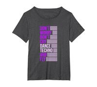 Don't Worry Don't Cry Dance Techno and Fly - Rave Music Camiseta, Mujer Tallas Grandes, Jaspeado Oscuro, 2XL Grande