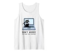 Don't Worry I'm from Tech Support Lindo Propietario de Gato en la computadora Camiseta sin Mangas