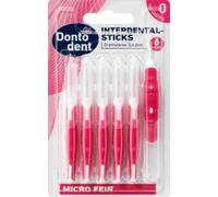 Dontodent Cepillos interdentales (0,4 mm, ISO 0, 6 unidades), color rosa