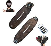 Donubiiu Flores bordadas a mano, rizador de pelo, rizador de pelo, rizador de pelo, accesorios para el cabello largo (2 unidades)