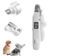 Donubiiu Tijeras de luz Pro, 2 en 1, tijeras eléctricas para garras y amoladora para perros y gatos con luz LED, recipiente recogedor, para el cuidado seguro de las patas sin miedo con pantalla