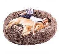 Donut - Cama para perro de felpa extra grande, tamaño XXL, ortopédico, acogedor, mimbre, antiansiedad, xxl, sofá, esponjoso, cueva para dormir, lavable