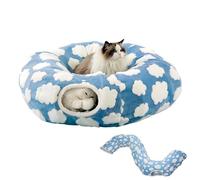 Donut de Cueva para Gatos, Nido Lavable con cojín extraíble, Cama para Gatos, Juguetes interactivos, para Mascotas, Gatitos, Cachorros, Conejos, Interiores, Dormitorio, Sala de Estar, decoración