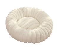 Donut Dog Bed - Cadro de gato de 15.75 pulgadas para una comodidad acogedora, base antideslizante con función lavable, cama para mascotas para perros y gatos pequeños, tela gris suave, uso en