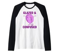 Donut Glazed and Confused Shirt - Funny Donut Camiseta Manga Raglan
