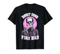 Donut Good Fire Bad Funny Frankenstein Donut Halloween Camiseta gráfica económica