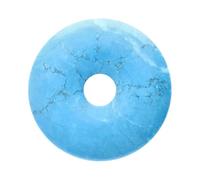 Donut Grande de Howlita Tenida, Piedra Natural con Agujero, Ideal para Terapias de Cristales y Meditación, Roca Decorativa y Protección Energética, Colgante Mineral para Relax y Bienestar