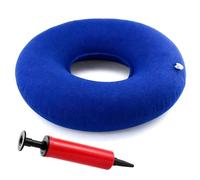 Donut hemorroides,Cojín Circular Inflable con Bomba y Bolsa de Viaje - Flotador Hemorroides Diámetro 38 cm - Almohada Ortopédica para Coxis, Almorranas, Dolor en la Rabadilla, Coche, Oficina