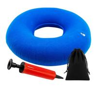 Donut Hemorroides Cojín de asiento hinchable ortopédico con anillo de decúbito redondo suave anillo hemorroides dolor de coxis sillas de ruedas mujeres embarazadas gris 35 cm con 1 bolsa de