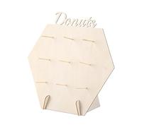 Donut Holder Stand Party - Bastidor de donut de madera para boda, 9 agujeros donut display pared plato de donas reutilizable para decoración de mesa de postres