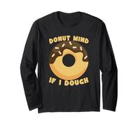 Donut Mind If I Mough, Divertido Juego de Palabras, Amante de la pastelería Manga Larga