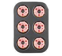 Donut Pan for Baking - 6-Hole Carbon Steel Non Stick Reusable Donut Cake Pan | Heat Resistant Multifunctional Bagel Maker Trays | Kitchen Gadgets - for Cake Bread Dessert Home Apartment Farmhouse Camp